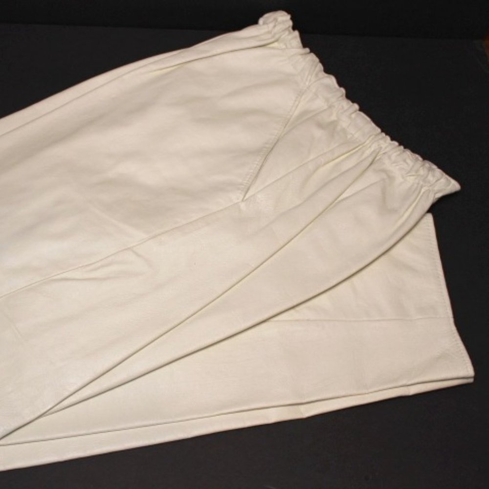 Vintage White Lined Leather Pants